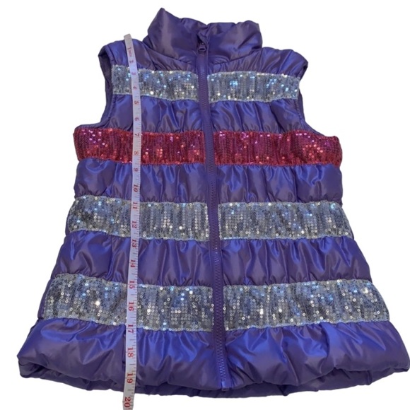 Girl’s Heart-n-Crush Puffer Sequined Vest Large (10/12) - Picture 11 of 14